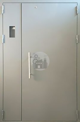 двустворчатая дверь с доводчиком для котельной, окрас нитроэмаль-ДВ-902