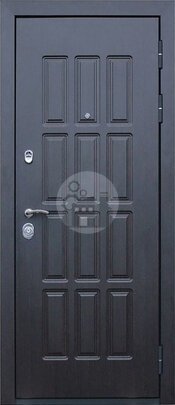 Стальная дверь, отделка снаружи черным МДФ-ДВ-1274