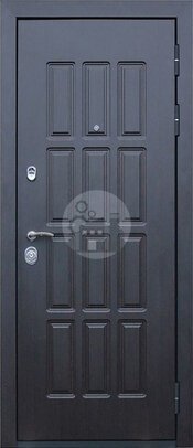 стальная дверь, отделка снаружи черным мдф-ДВ-1274