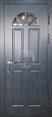 Входная дверь с отделкой из МДФ и стеклом-ДВ-1909