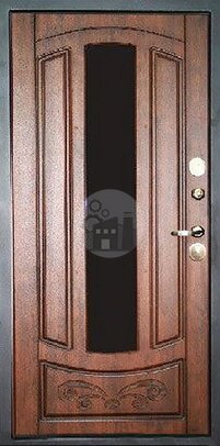 входная дверь со стеклом, отделка мдф «винорит» - внутренняя часть двери ДВ-704
