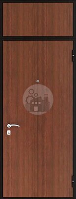 Тамбурная входная дверь с верхней вставкой, отделка ламинатом-ДВ-994